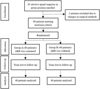 Hemodynamic effects of withholding vs. continuing angiotensin II receptor blockers on the day of prone positioning spinal surgery in elderly patients